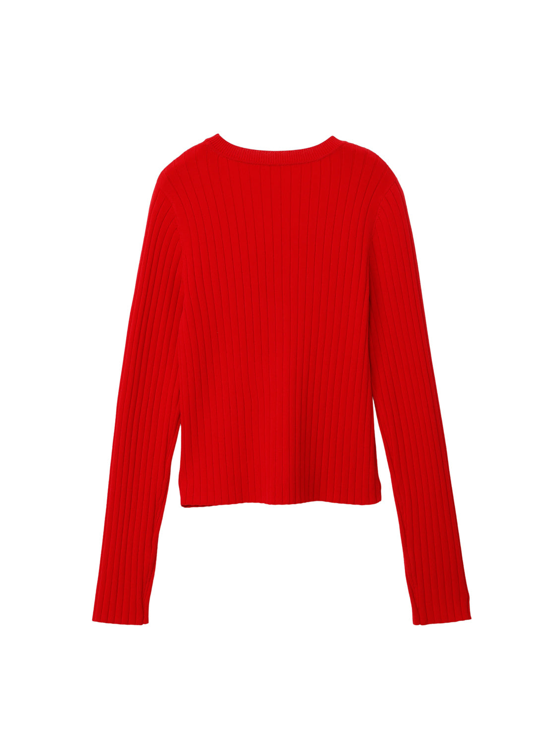 ハートボタンリブニットカーディガン