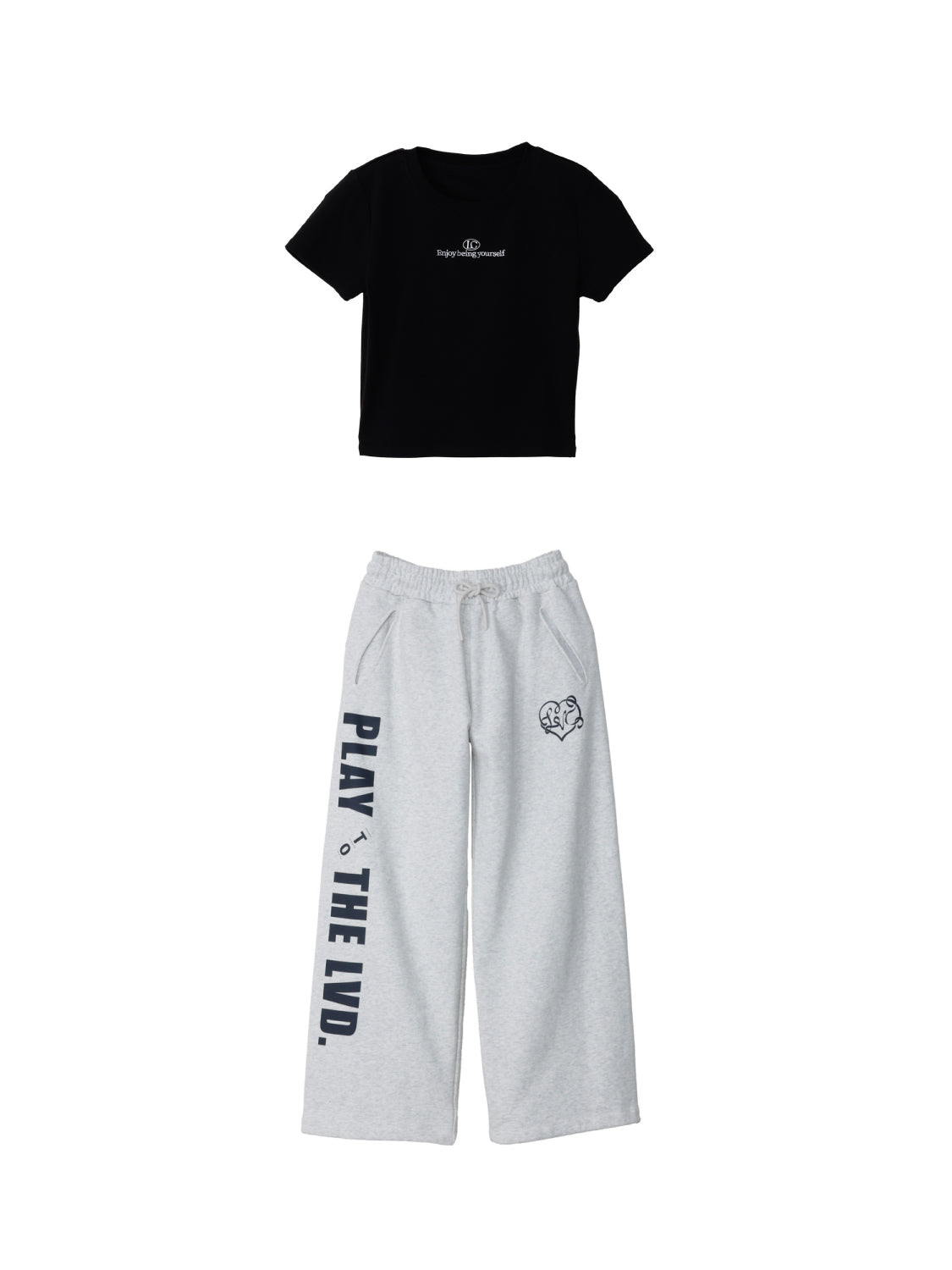 SET】ロゴTシャツ＆スウェットパンツ