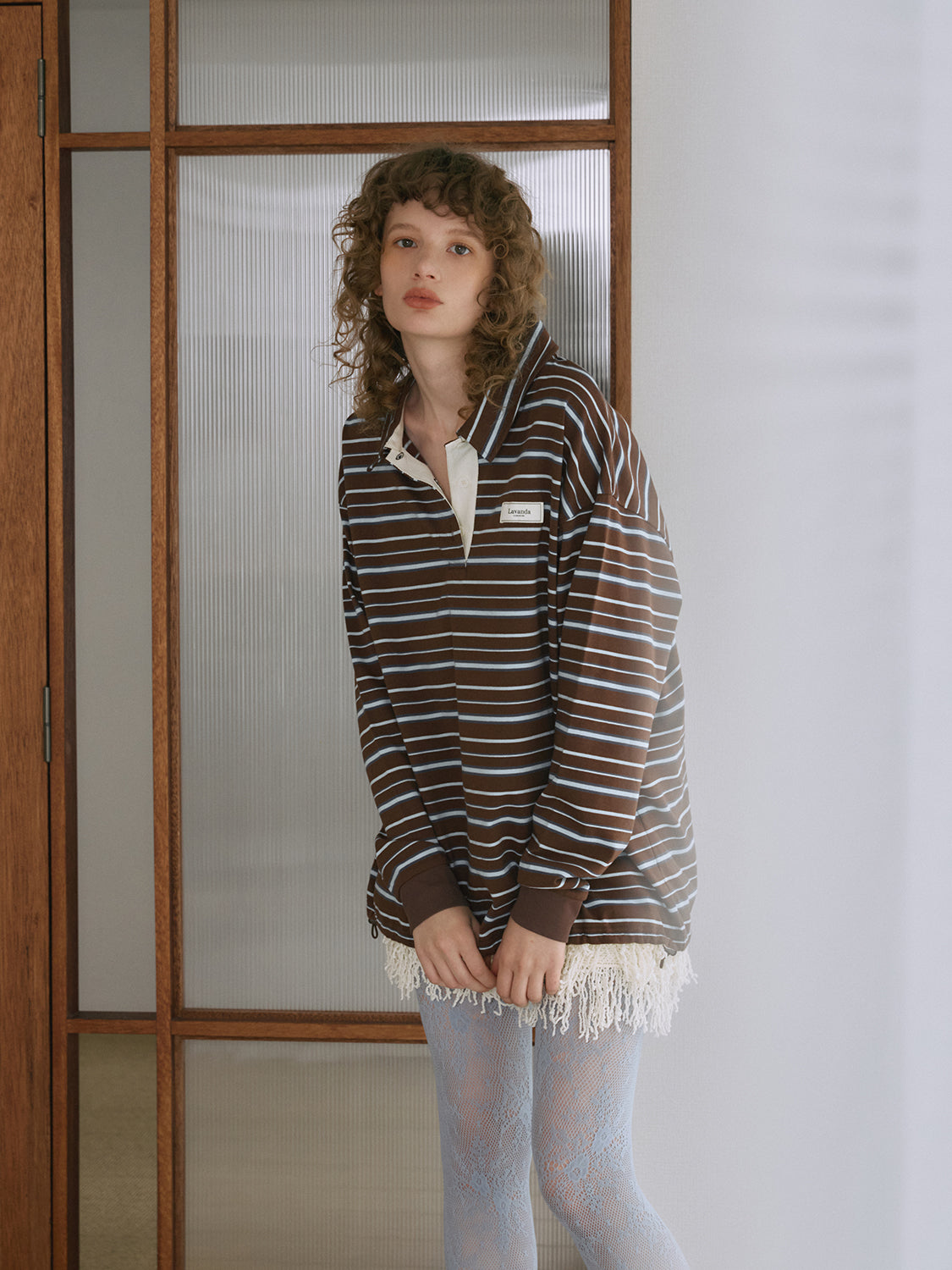 USED ボーダーラガーシャツ NC by NO COFFEE】ボーダーラガーシャツ BLACK×WHITE | SKREW