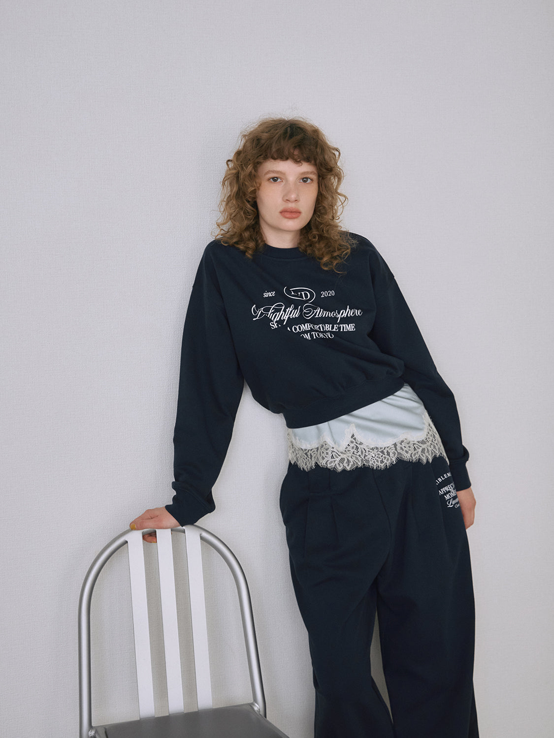 クロップドスウェットプルオーバー