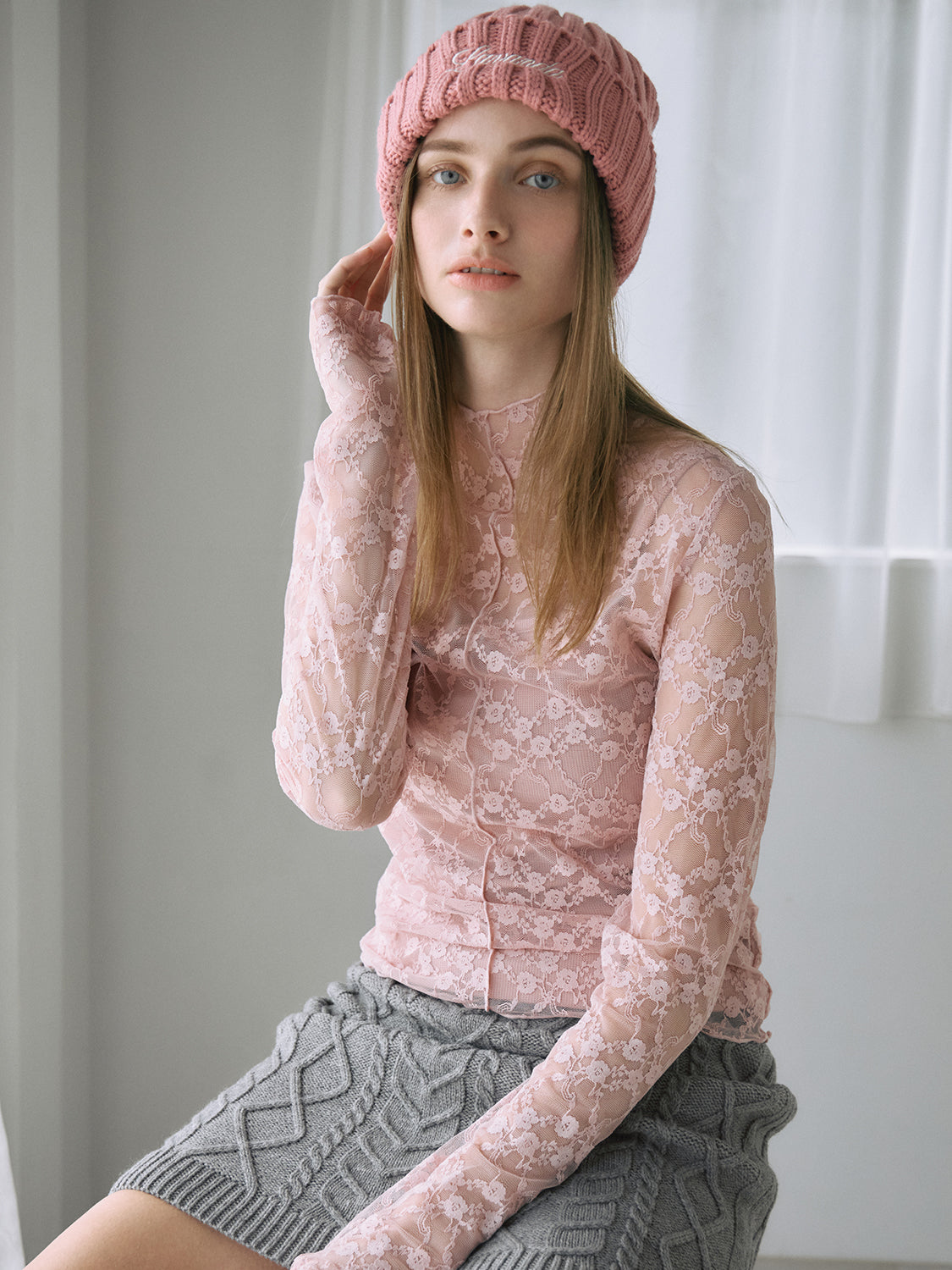 ワンポイントニットキャップ