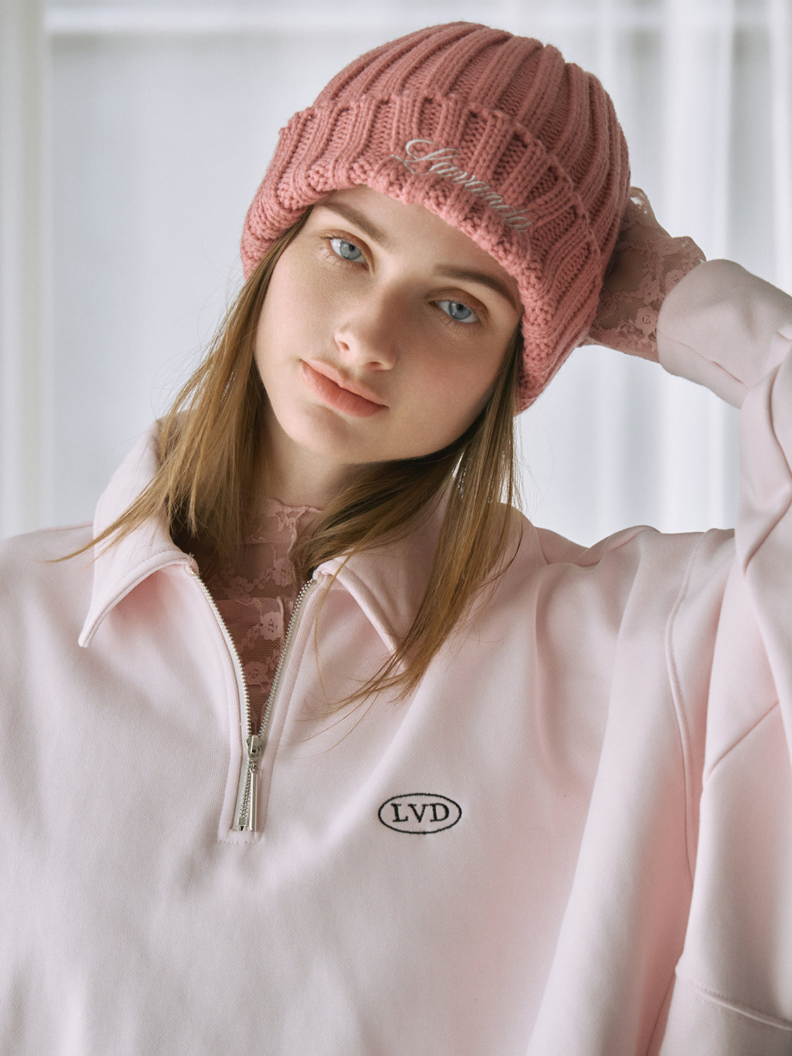 ハーフジップロゴスウェットプルオーバー