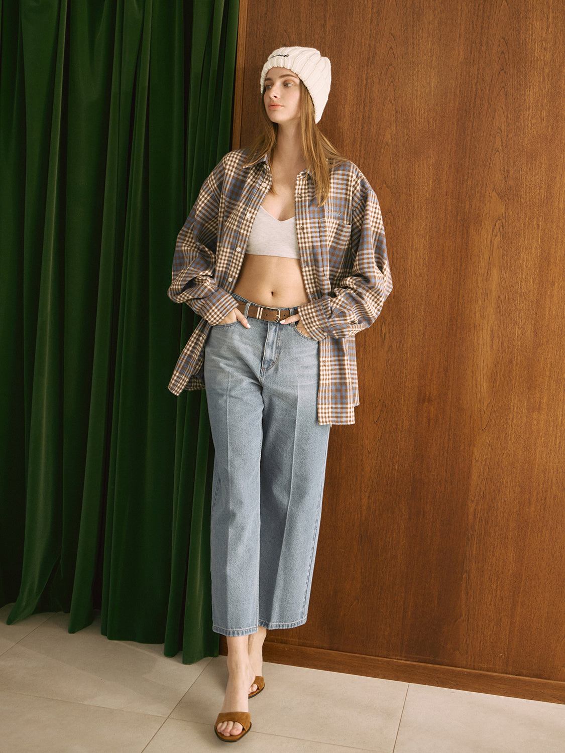 ストレートデニムパンツ