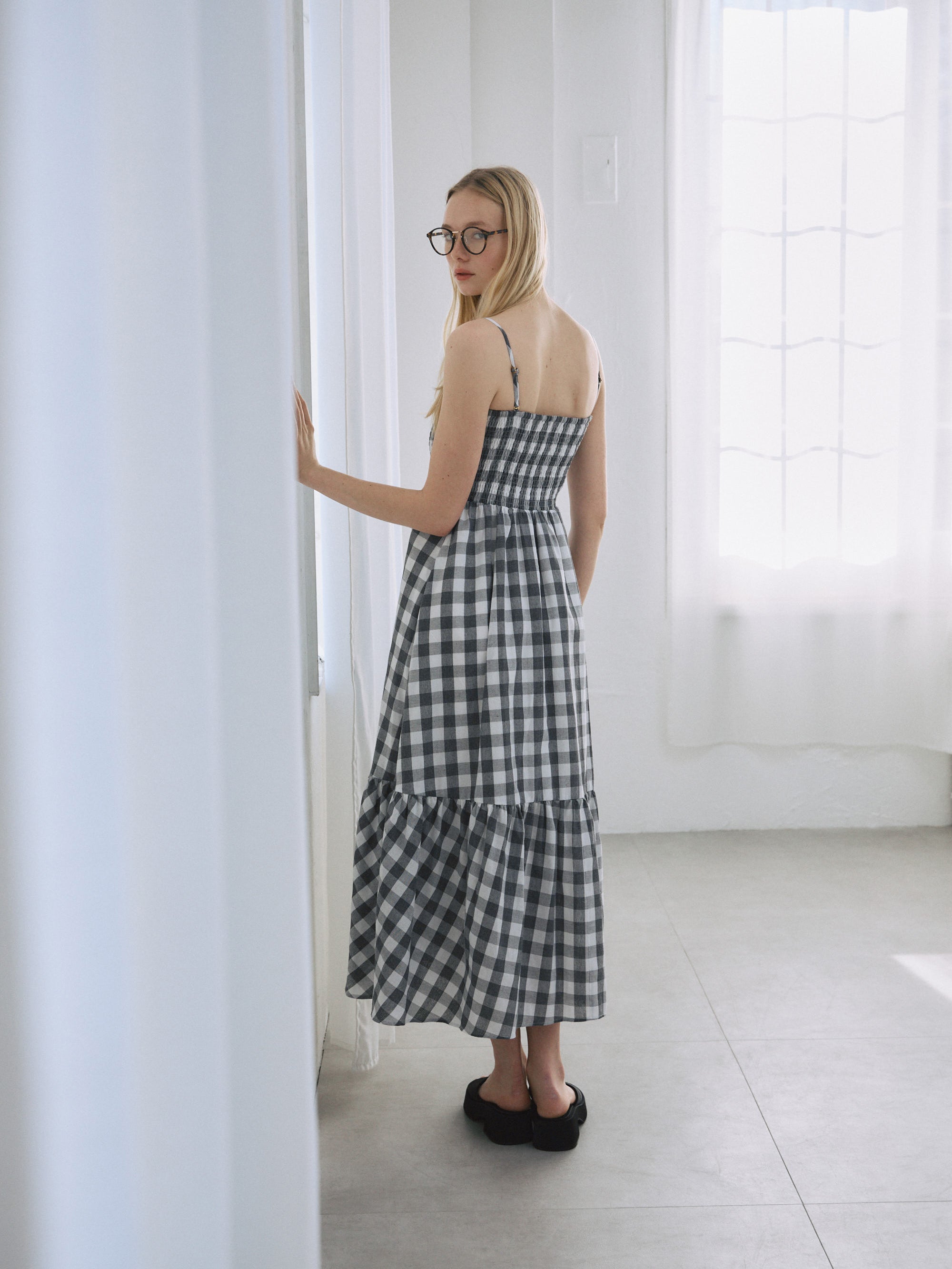 ギンガムチェックベアワンピース