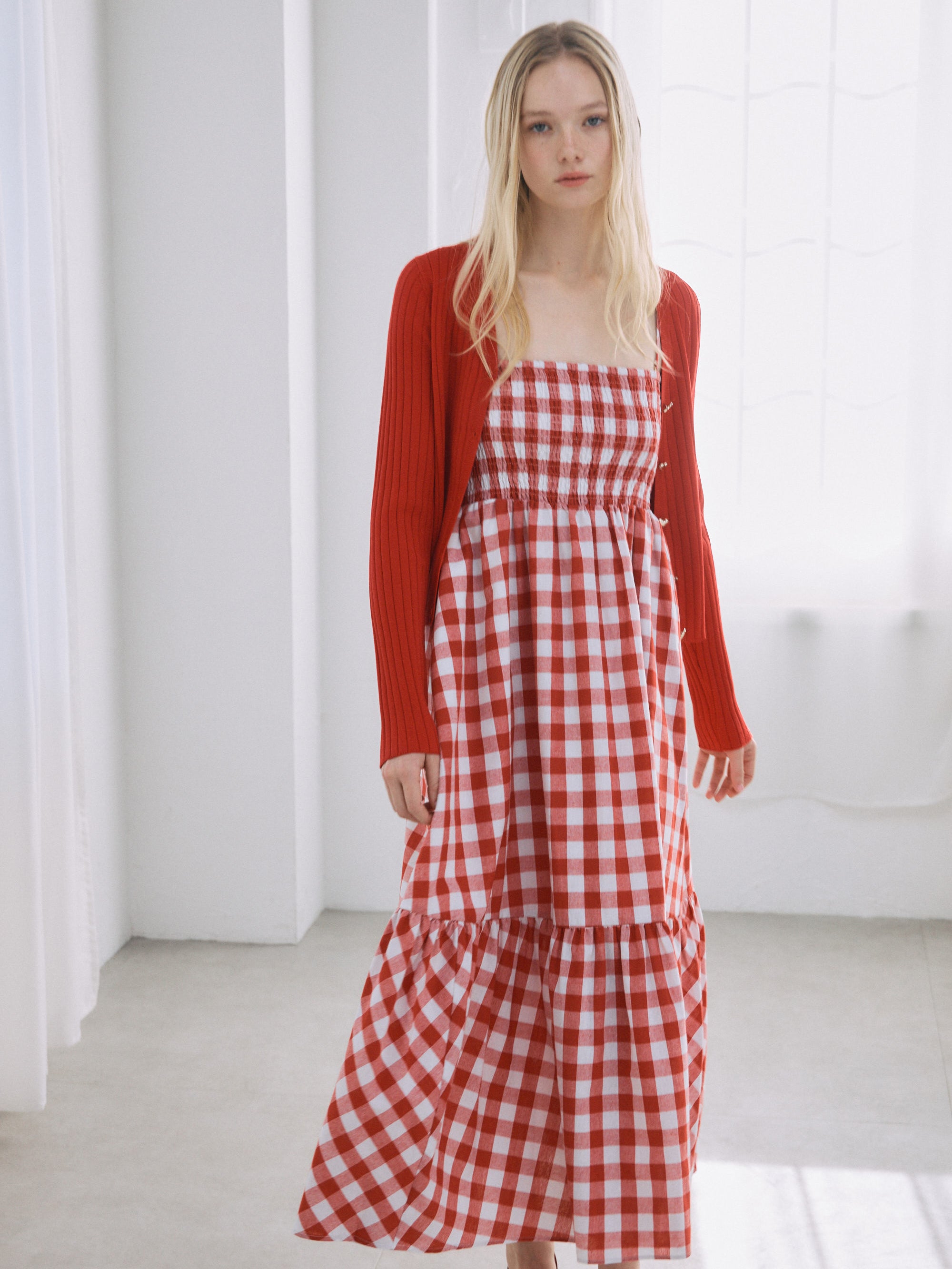 ギンガムチェックベアワンピース