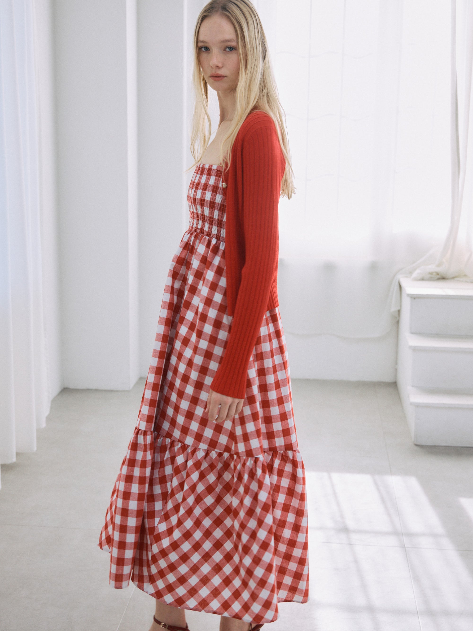 ギンガムチェックベアワンピース