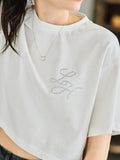 LH ラインストーンショート丈Tシャツ