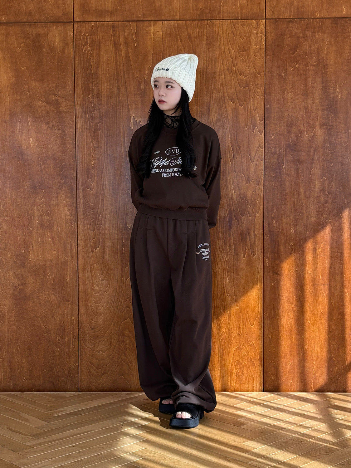 クロップドスウェットプルオーバー