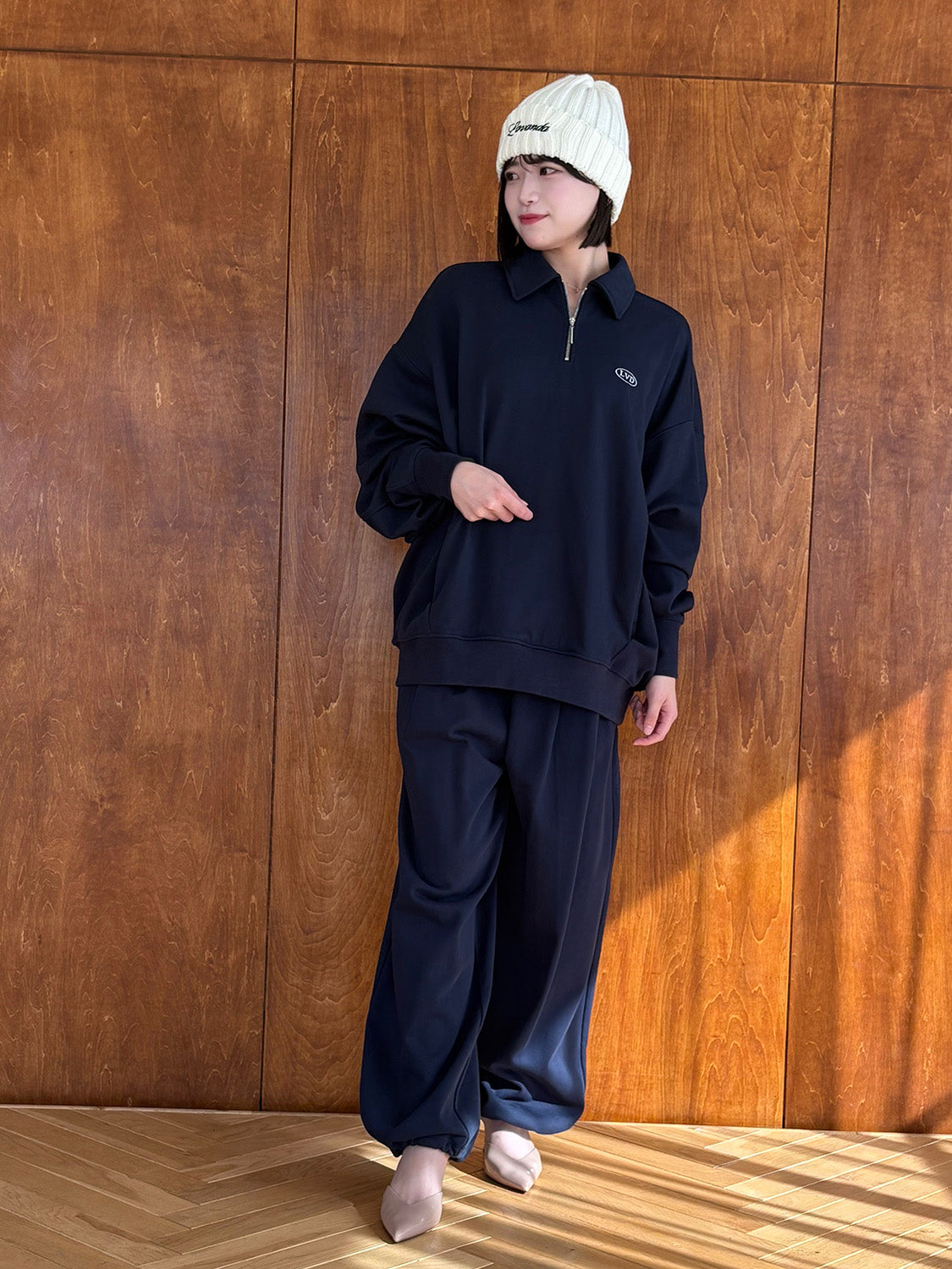 ハーフジップロゴスウェットプルオーバー