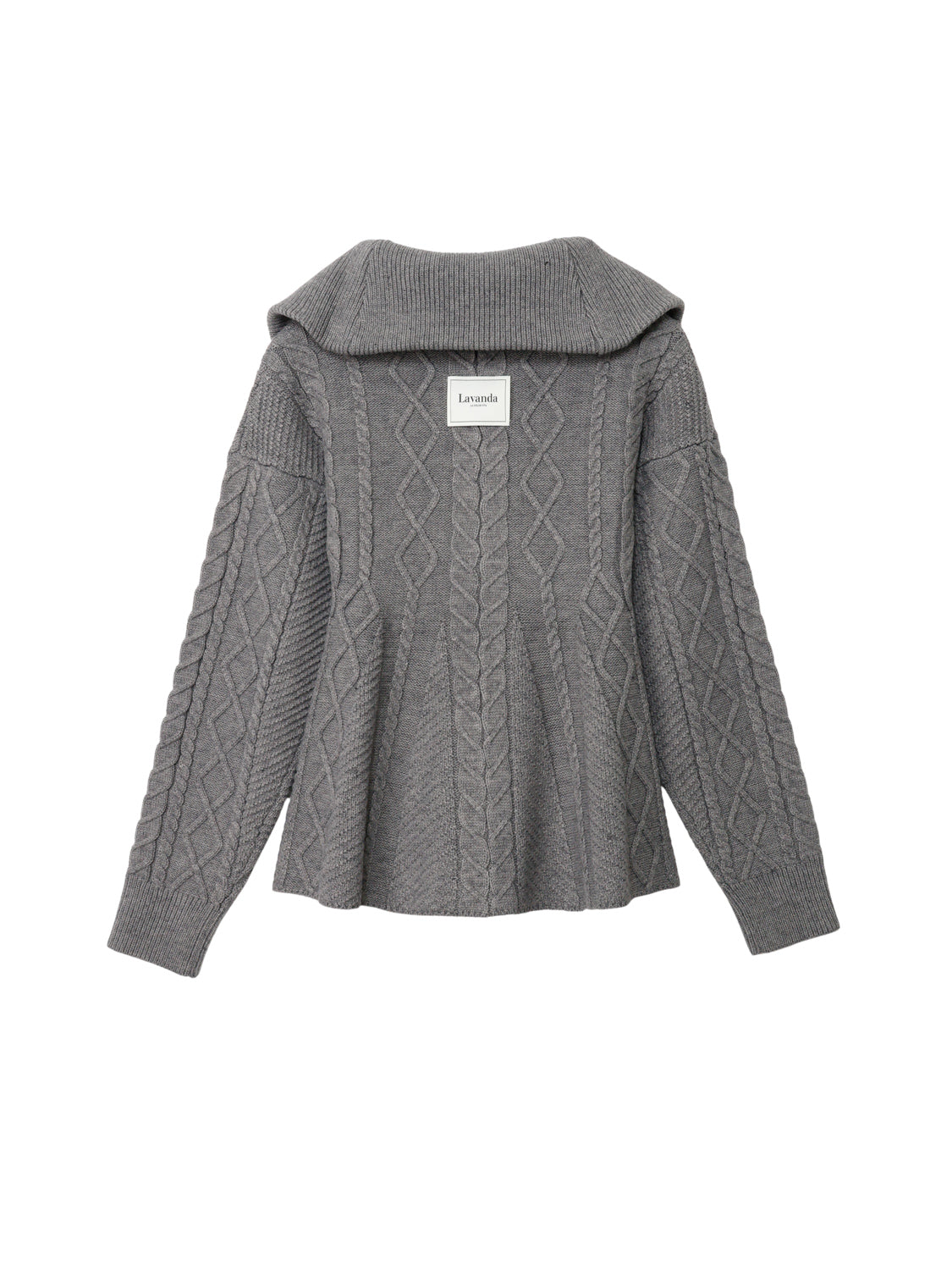 ケーブルニットジップカーディガン